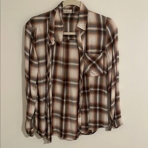Plaid Button-Up Shirt